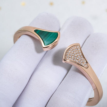 [Lumi Jewels]DREAM BRACELET OPEN MALACHITE PINK GOLD