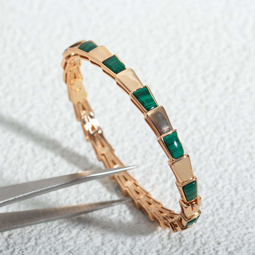 [Lumi Jewels]SERPENTI BRACELET PINK GOLD MALACHITE