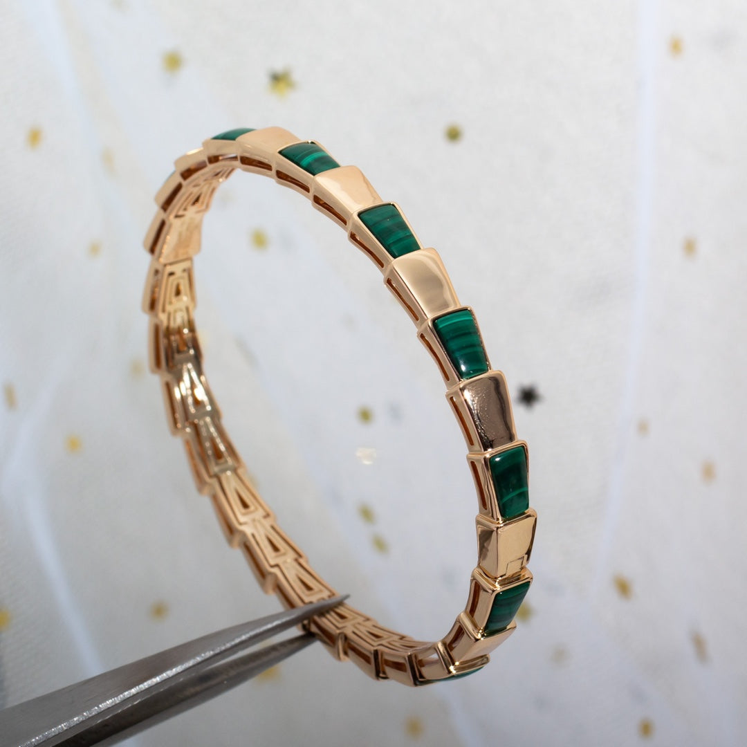 [Lumi Jewels]SERPENTI BRACELET PINK GOLD MALACHITE