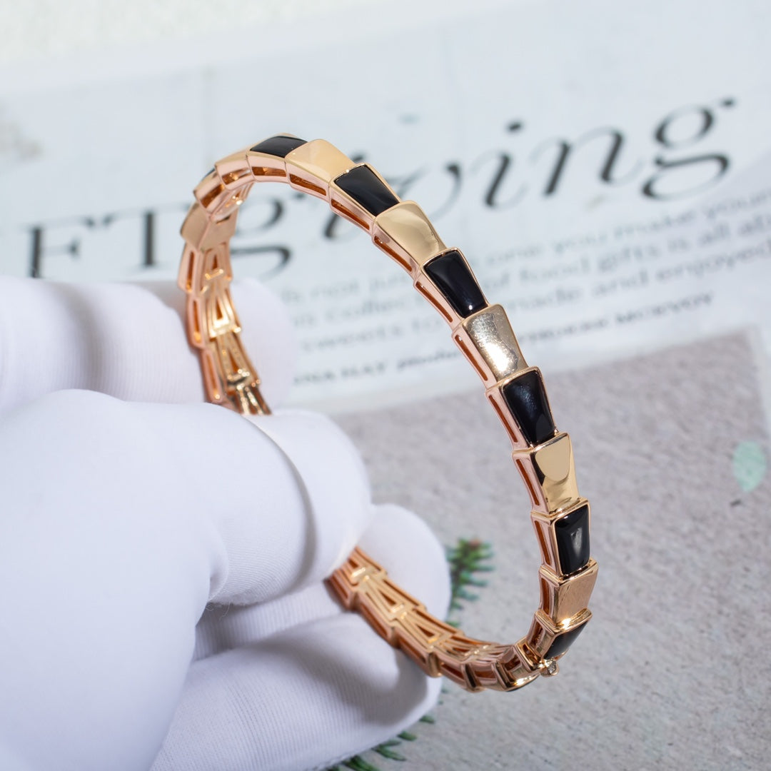[Lumi Jewels]BRACELET SERPENTI OR ROSE ONYX