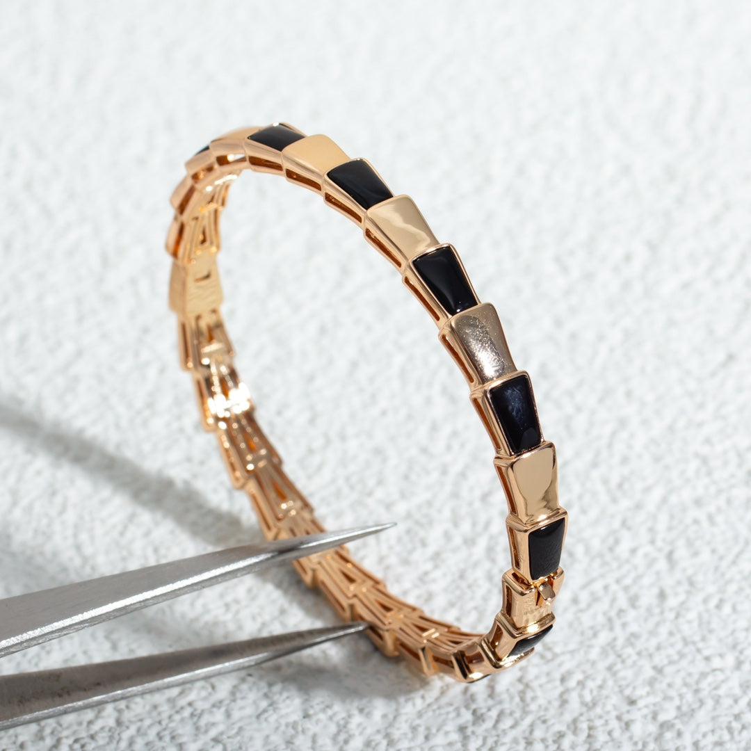 [Lumi Jewels]BRACELET SERPENTI OR ROSE ONYX