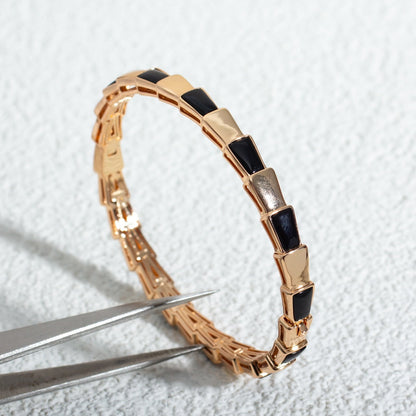 [Lumi Jewels]BRACELET SERPENTI OR ROSE ONYX