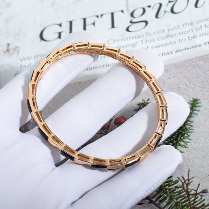 [Lumi Jewels]BRACELET SERPENTI OR ROSE ONYX