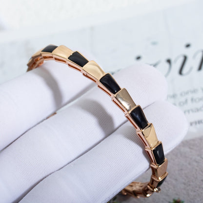 [Lumi Jewels]BRACELET SERPENTI OR ROSE ONYX