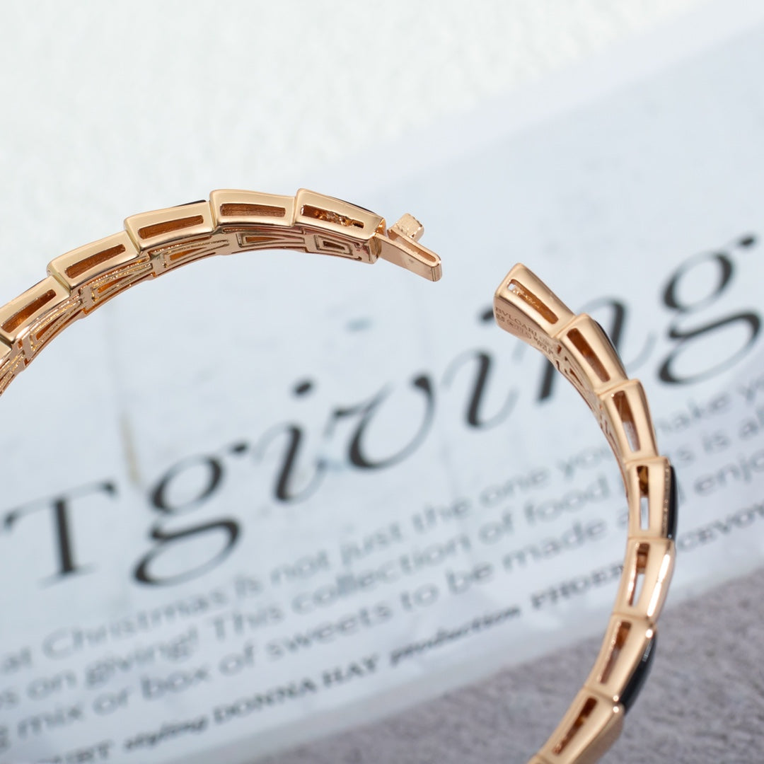 [Lumi Jewels]BRACELET SERPENTI OR ROSE ONYX