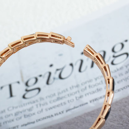 [Lumi Jewels]BRACELET SERPENTI OR ROSE ONYX