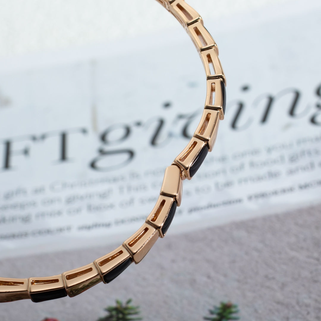 [Lumi Jewels]BRACELET SERPENTI OR ROSE ONYX