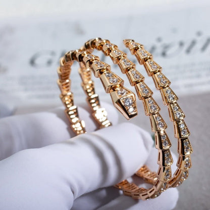 [Lumi Jewels]BRACELET SERPENTI OR ROSE DIAMANT DOUBLE RANG
