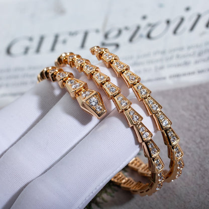 [Lumi Jewels]BRACELET SERPENTI OR ROSE DIAMANT DOUBLE RANG