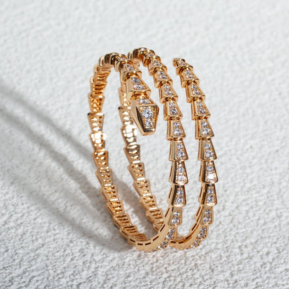 [Lumi Jewels]BRACELET SERPENTI OR ROSE DIAMANT DOUBLE RANG