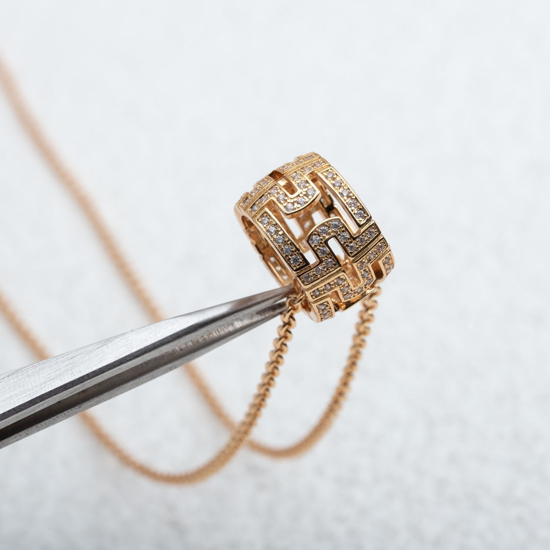 [Lumi Jewels]COLLIER PARENTESI OR ROSE DIAMANT