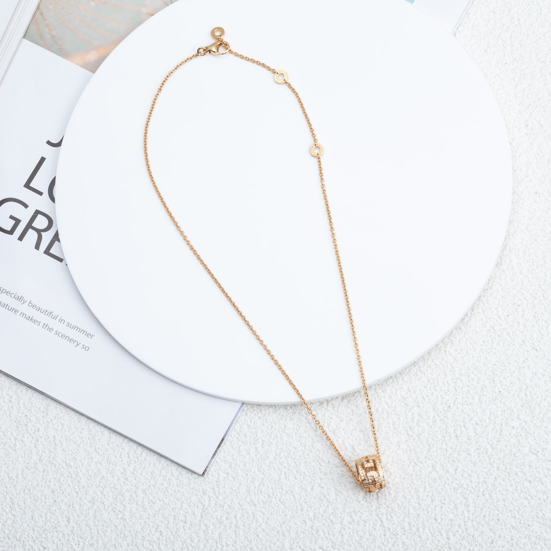 [Lumi Jewels]COLLIER PARENTESI OR ROSE DIAMANT