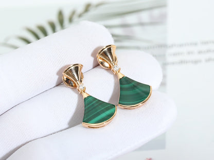 [Lumi Jewels]DREAM MALACHITE PINK GOLD EARRINGS