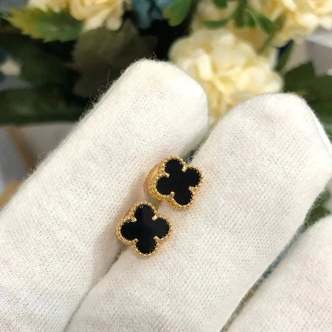 [Lumi Jewels]CLOVER MINI 9.5MM BLACK MOP EARRINGS