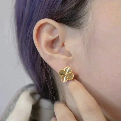 [Lumi Jewels]CLOVER MEDIUM 1 MOTIFS LASER EARRINGS
