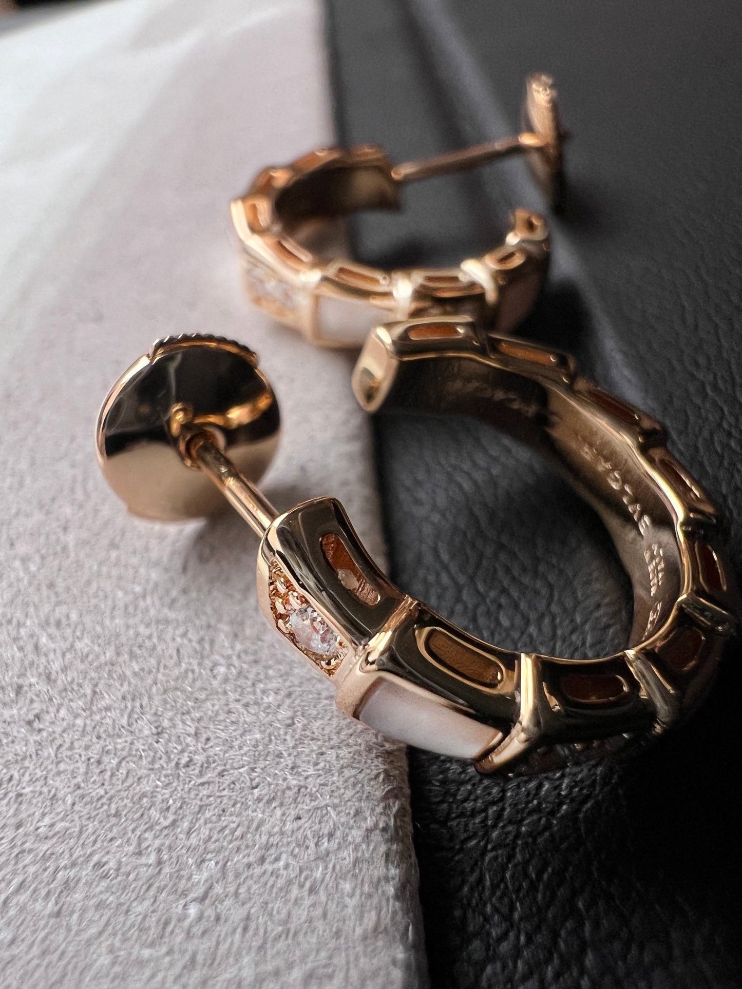 [Lumi Jewels]SERPENTI MOP PINK GOLD EARRINGS