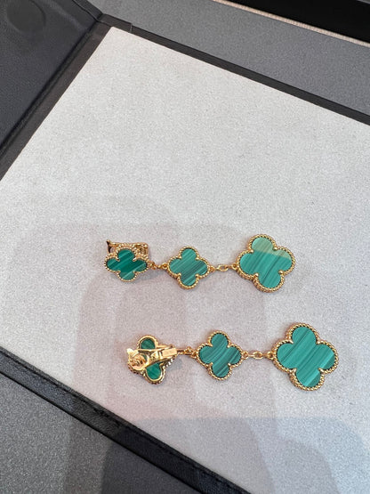 [Lumi Jewels]CLOVER MALACHITE 3 MOTIFS GOLD
