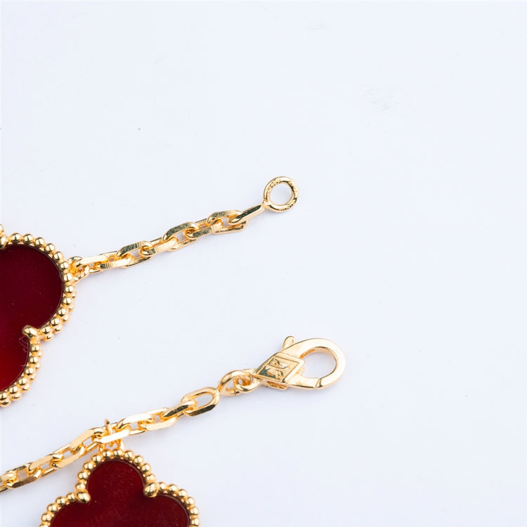 [Lumi Jewels]CLOVER BRACELET 5 MOTIFS CARNELIAN TIGER EYE