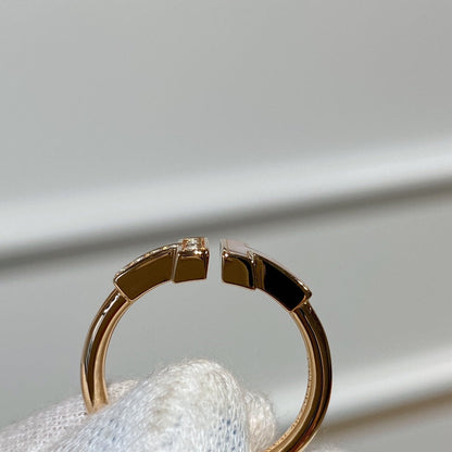 [Lumi Jewelry]T WIRE MOP DIAMOND RING PINK GOLD