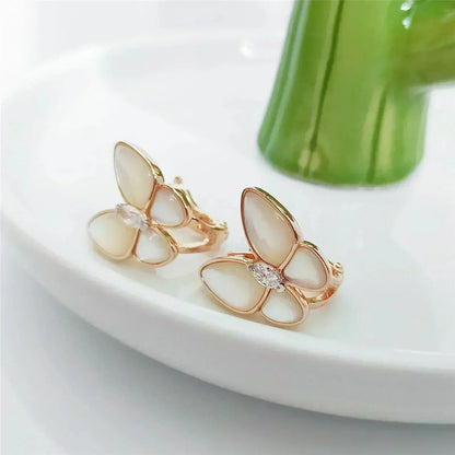 [Lumi Jewels]BOUCLES D'OREILLES PAPILLON NACRE ET DIAMANTS