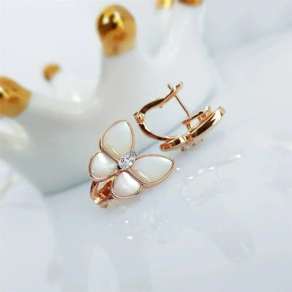 [Lumi Jewels]BOUCLES D'OREILLES PAPILLON NACRE ET DIAMANTS