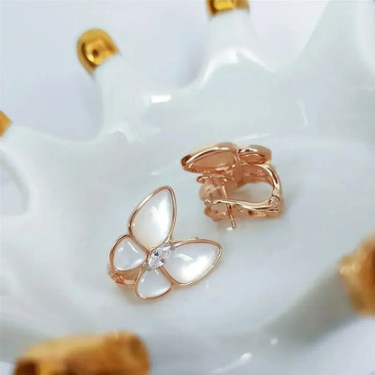 [Lumi Jewels]BOUCLES D'OREILLES PAPILLON NACRE ET DIAMANTS