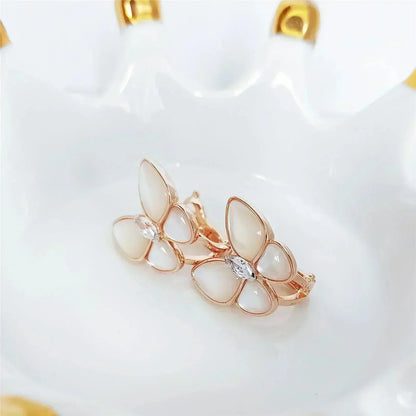 [Lumi Jewels]BOUCLES D'OREILLES PAPILLON NACRE ET DIAMANTS