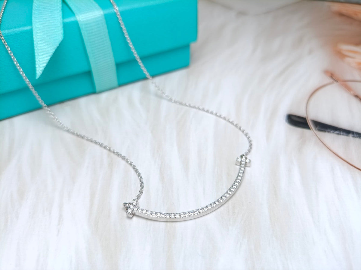[Lumi Jewelry]BIG SMILE PEDANT DIAMOND NECKLACE