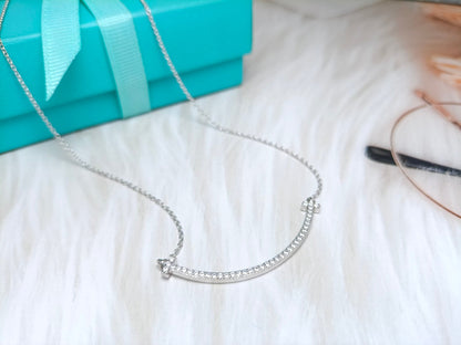 [Lumi Jewelry]BIG SMILE PEDANT DIAMOND NECKLACE