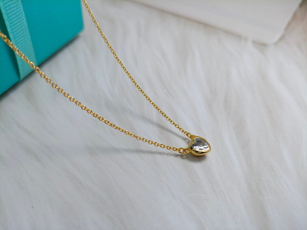 [Lumi Jewelry]HEART BIG DIAMOND NECKLACE