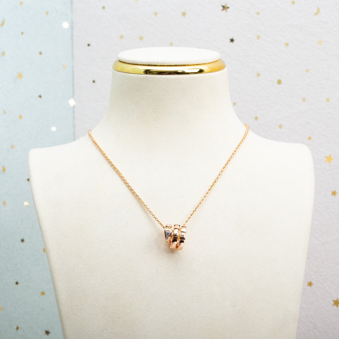 [Lumi Jewels]COLLIER SERPENTI OR ROSE DIAMANT