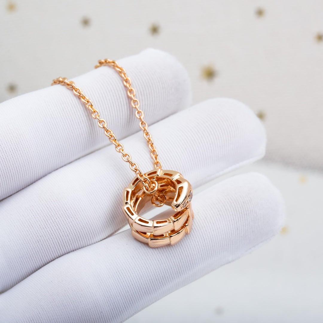 [Lumi Jewels]COLLIER SERPENTI OR ROSE DIAMANT