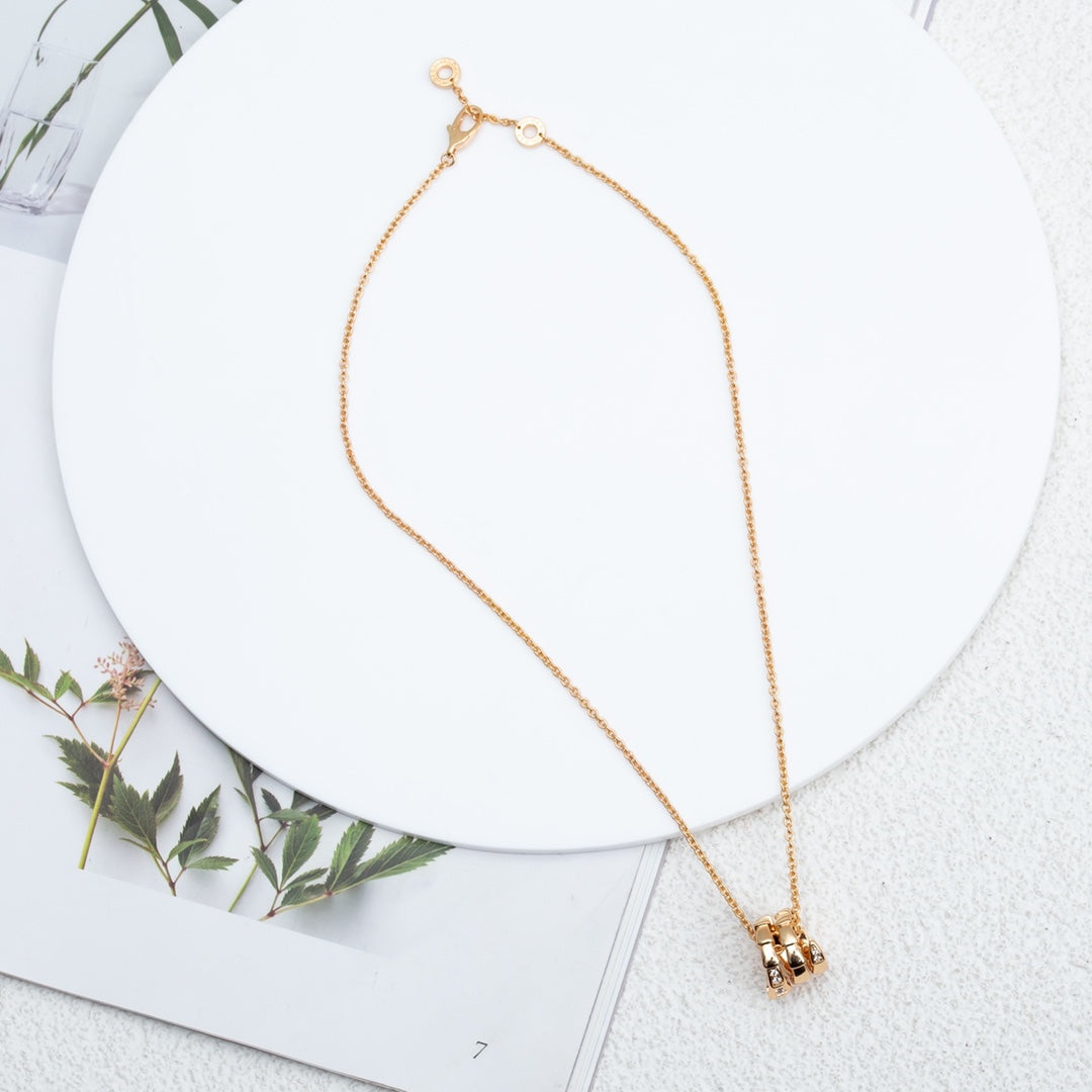 [Lumi Jewels]COLLIER SERPENTI OR ROSE DIAMANT