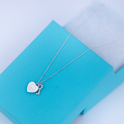 [Lumi Jewelry]KEY AND HEART SILVER NECKLACE