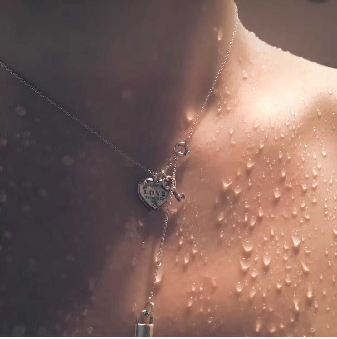[Lumi Jewelry]KEY AND HEART SILVER NECKLACE