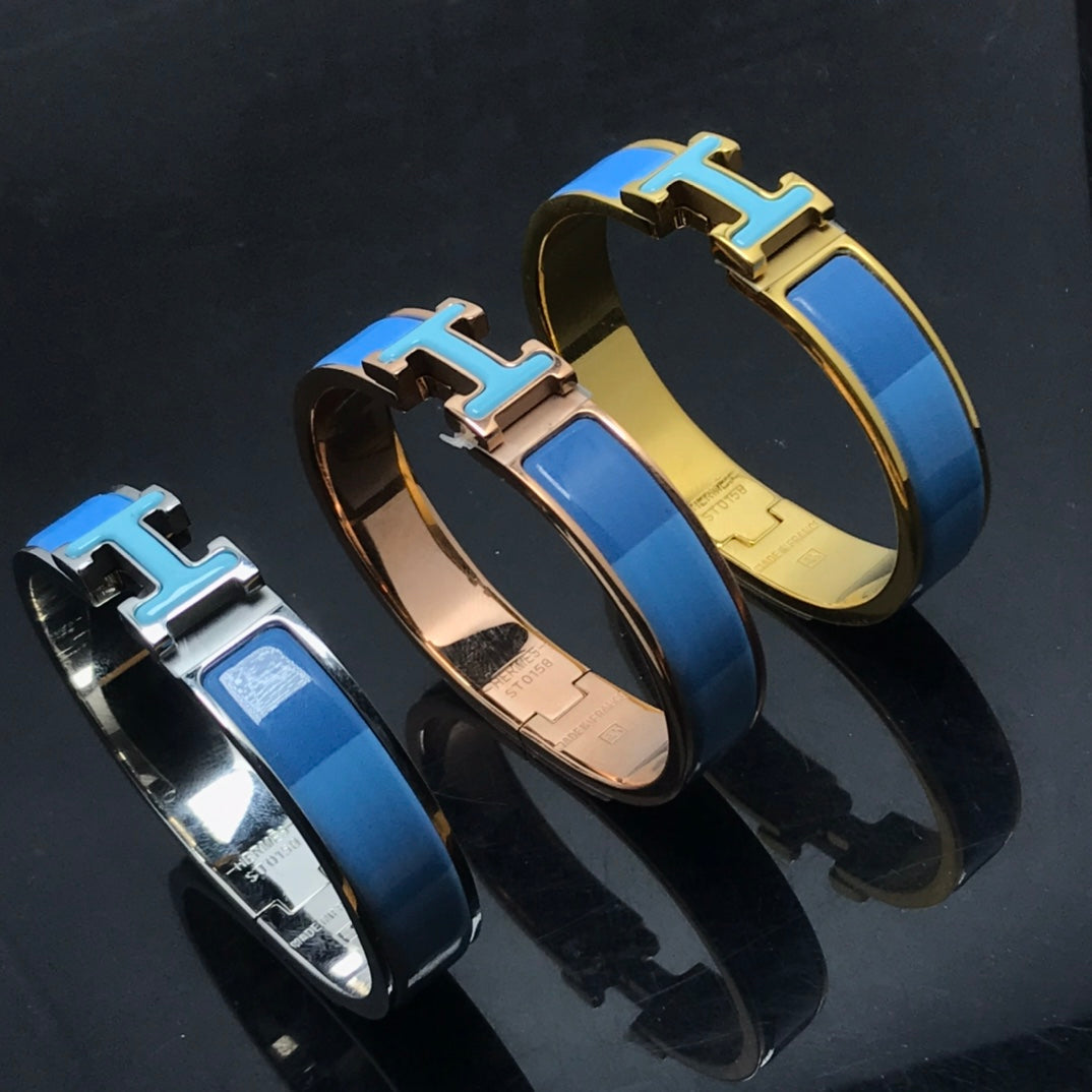 [Lumi Jewels]BRACELET H EN CÉRAMIQUE BLEU ARC-EN-CIEL