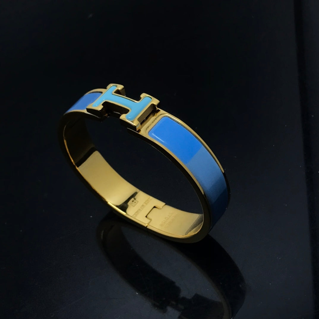 [Lumi Jewels]BRACELET H EN CÉRAMIQUE BLEU ARC-EN-CIEL