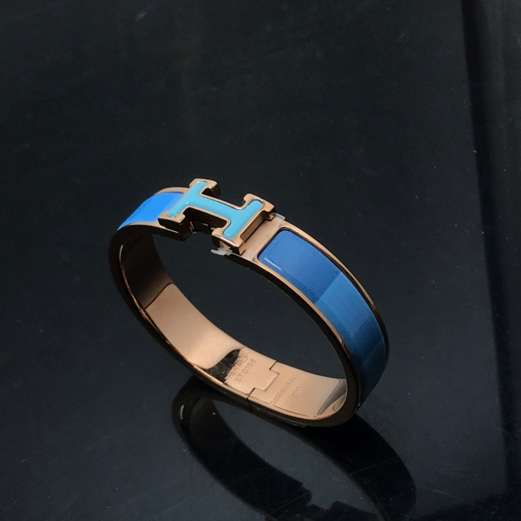 [Lumi Jewels]BRACELET H EN CÉRAMIQUE BLEU ARC-EN-CIEL
