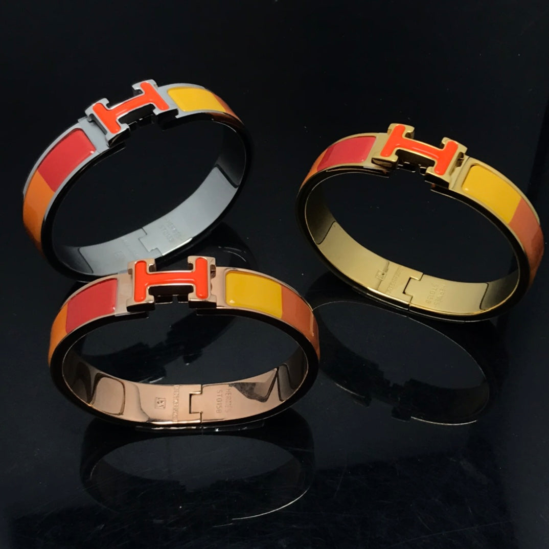 [Lumi Jewels]BRACELET H EN CÉRAMIQUE ORANGE ARC-EN-CIEL