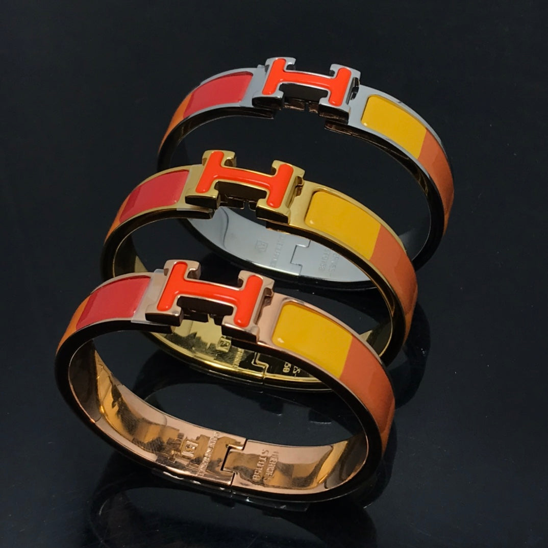 [Lumi Jewels]BRACELET H EN CÉRAMIQUE ORANGE ARC-EN-CIEL