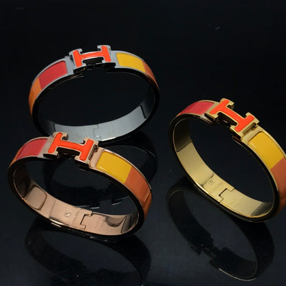 [Lumi Jewels]BRACELET H EN CÉRAMIQUE ORANGE ARC-EN-CIEL