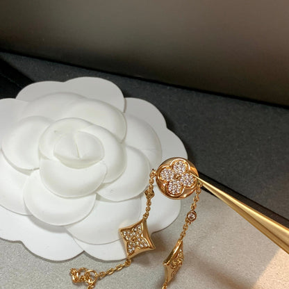 [Lumi Jewels]STAR AND SUN 4 MOTIFS GOLD DIAMONDS BRACELET