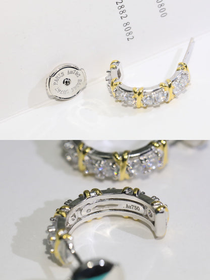 [Lumi Jewelry]TWENTY STONE HOOP GOLD EARRINGS