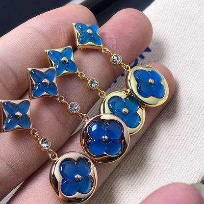 [Lumi Jewels]STAR AND SUN AGATE DIAMOND EARRINGS