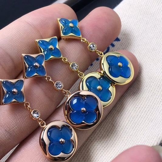 [Lumi Jewels]STAR AND SUN AGATE DIAMOND EARRINGS