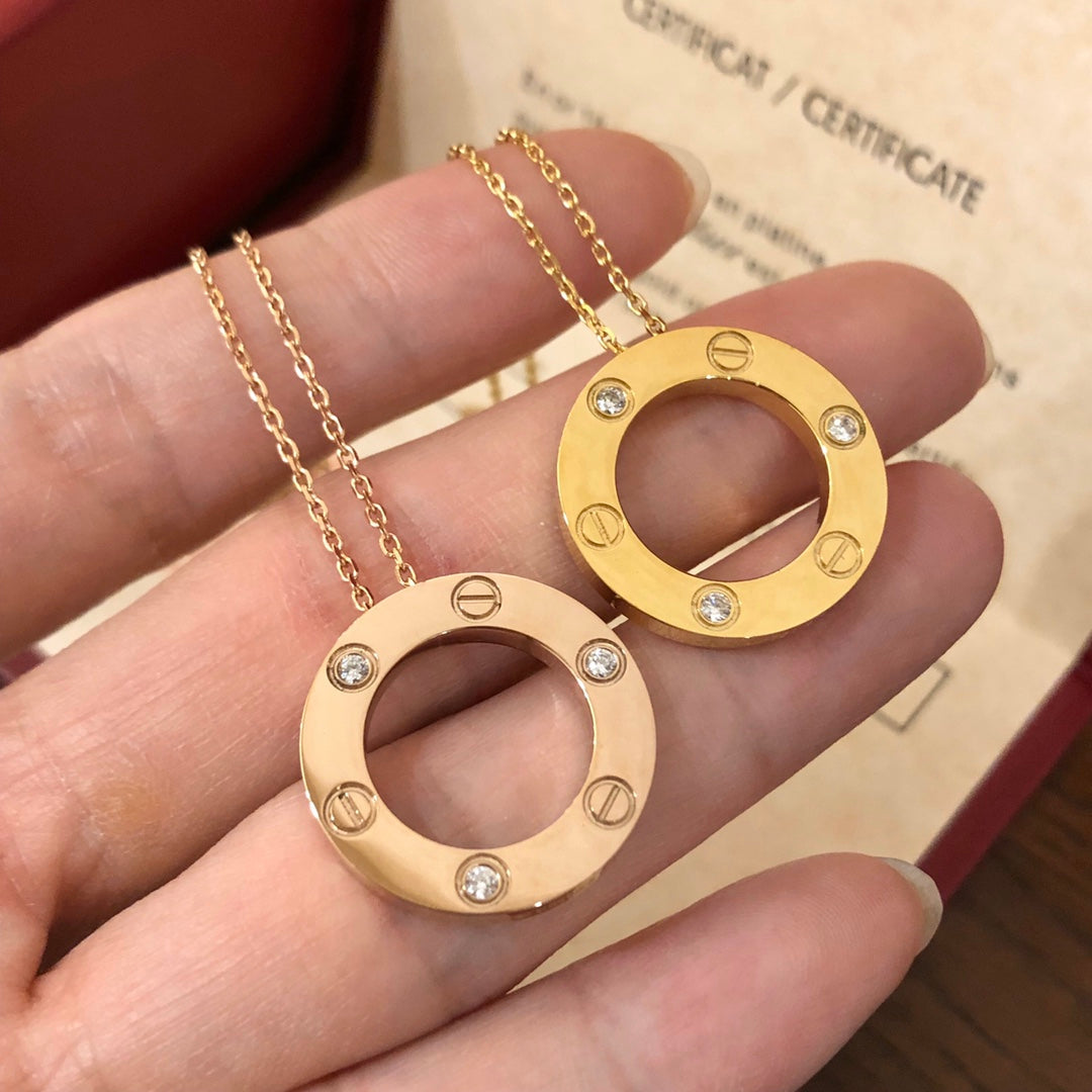 [Lumi Jewels]LOVE NECKLACE 16MM 3 DIAMONDS