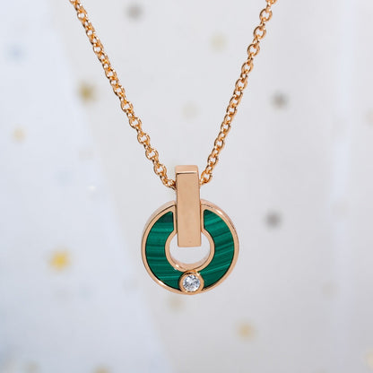 [Lumi Jewels]COLLIER GARI OR ROSE MALACHITE