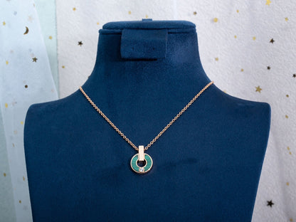 [Lumi Jewels]COLLIER GARI OR ROSE MALACHITE