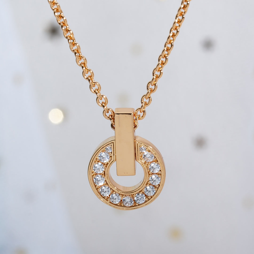 [Lumi Jewels]COLLIER GARI OR ROSE DIAMANT