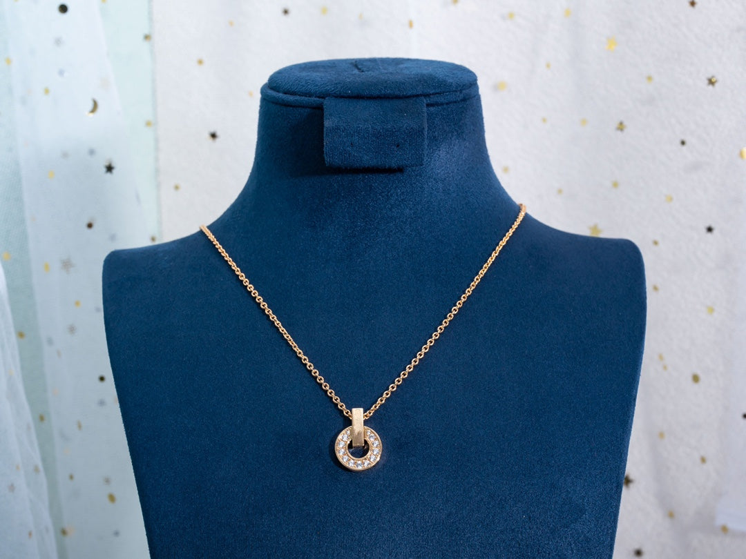 [Lumi Jewels]COLLIER GARI OR ROSE DIAMANT